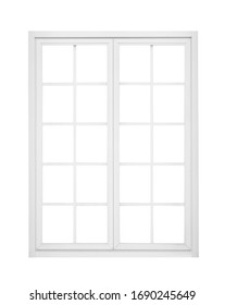 Real Vintage House Window Frame Isolated On White Background