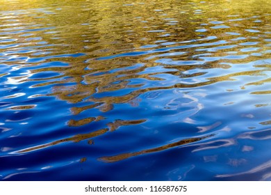 real water ripples in a blue lake