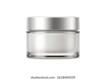 Realistic 3D Cosmetic Cream Jar Mockup Minimalist Round White Container for Skincare and Branding Design