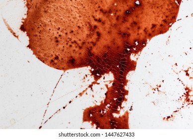 Realistic Bloody Splatters. Drop And Blob Of Blood. Bloodstains.