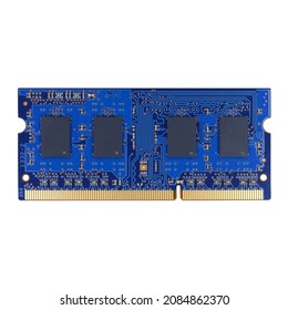 Realistic Blue Memory Computer chip isolated.