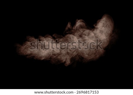 Realistic brown dust cloud isolated on black background, perfect for photo editing, explosion effects, digital art, and cinematic overlays High-resolution dust texture ideal for creative visual design