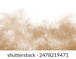 Realistic dust clouds isolated on white background. Sand storm. Polluted dirty brown air, smog. Vector illustration
