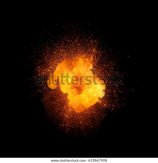 Realistic Fire Explosion Orange Color Sparks Stock Photo Edit Now