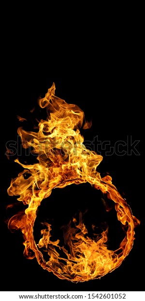 Realistic Fire Stock Image Black Background Stock Photo 1542601052 ...