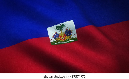 Realistic Flag Haiti Waving Highly Detailed Stock Photo Shutterstock