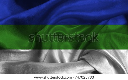 Realistic flag of on the wavy surface of fabric. This flag can be used in design.