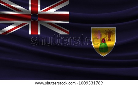 Realistic flag of Turks and Caicos Islands