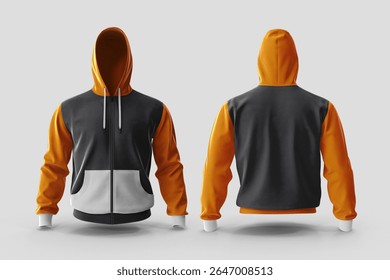 Realistic hoodie mockup for custom design presentation, perfect for clothing brands, print-on-demand, and apparel showcasing.