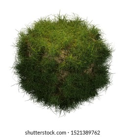 Realistic Isometric Cube With Grass