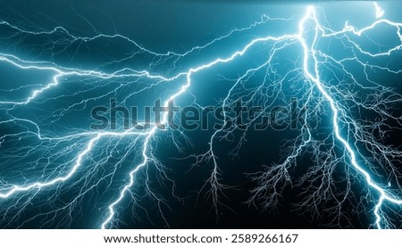 Realistic Lightning Effect Overlay – Isolated Electric Storm Bolt on Black Background