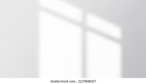 Realistic and minimalist blurred natural light windows, leaves shadow overlay on wall paper texture, abstract background, summer, spring, autumn for product presentation podium and mockup - Shutterstock ID 2137848357