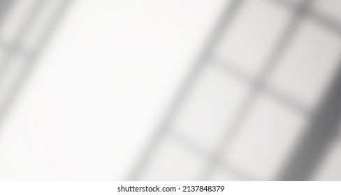 Realistic and minimalist blurred natural light windows, leaves shadow overlay on wall paper texture, abstract background, summer, spring, autumn for product presentation podium and mockup - Shutterstock ID 2137848379