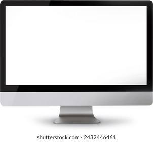 Realistic pc monitor isolated on transparent background.fit element for electronic scenes project.