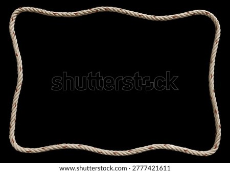 Realistic rectangular rope frame and picture frame border.