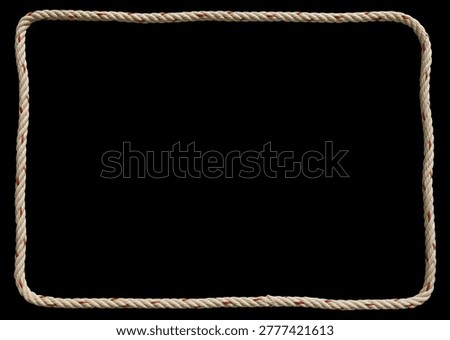 Realistic rectangular rope frame and picture frame border.