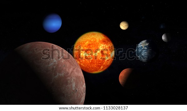 Realistic Solar System 7 Planets Stock Photo Edit Now