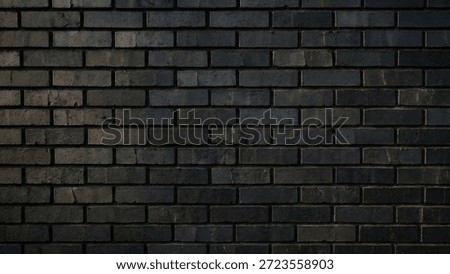 Realistic Vector brick wall pattern horizontal background. Flat wall texture. Black textured brickwork for print, paper, design, decor, photo background, wallpaper