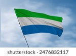 Realistic Waving Flag of Sierra Leone
