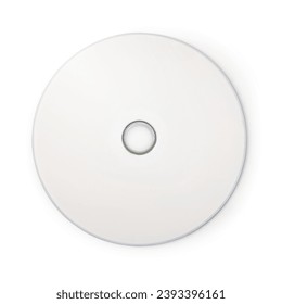 Realistic white cd template isolated on white background with clipping path. - Shutterstock ID 2393396161