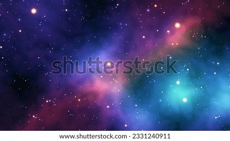 A realistic wide colorful universe with a starry nebula