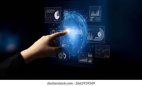 Real-time global data analytics dashboard visualizing insights from interconnected systems for decision-making, business analytics, and digital transformation Latch