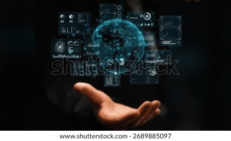 Real-time global data analytics dashboard visualizing insights from interconnected systems for decision-making, business analytics, and digital transformation Marrow