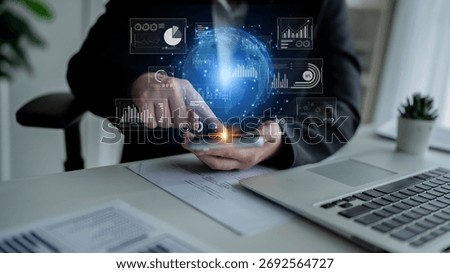 Real-time global data analytics dashboard visualizing insights from interconnected systems for decision-making, business analytics, and digital transformation Latch