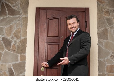 Holding Door Open Images Stock Photos Vectors Shutterstock