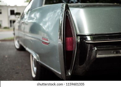 Rear of classic American car from the 1970s