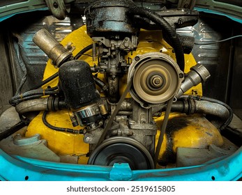 The rear engine of a car is physically designed for durability and strength both on flat roads and on inclines.