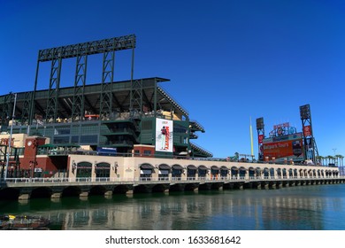 Rear Exterior View Of Oracle Park, Home Of The San Francisco Giants Baseball Team. San Francisco, CA. February 2, 2020.