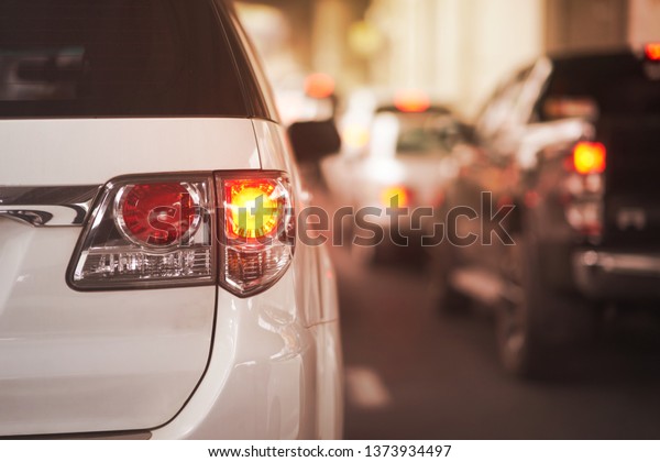 Rear lamp signals\
for turn of car on street