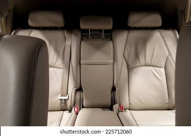 Rear Leather Seats. Car Interior.