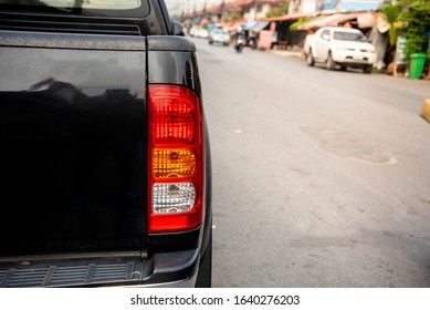 Rear Light Of The Back Of A Pickup Truck, Black