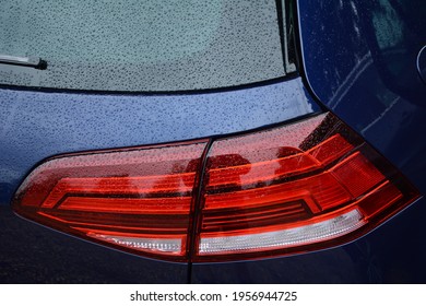 The rear light of a Volkswagen Golf motor car, England, UK - 2020
