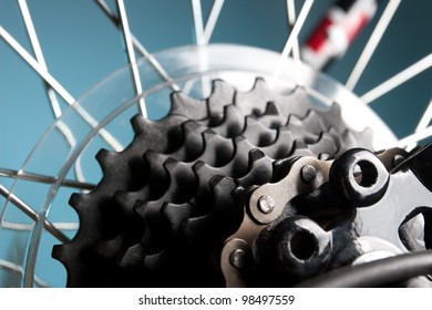 rear bike wheel with cassette