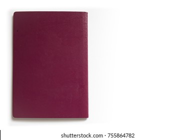 Rear Of Passport Showing Blank Maroon Page Of UK British EU Passport