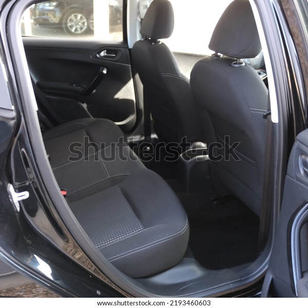 Rear seats of a car
inside.