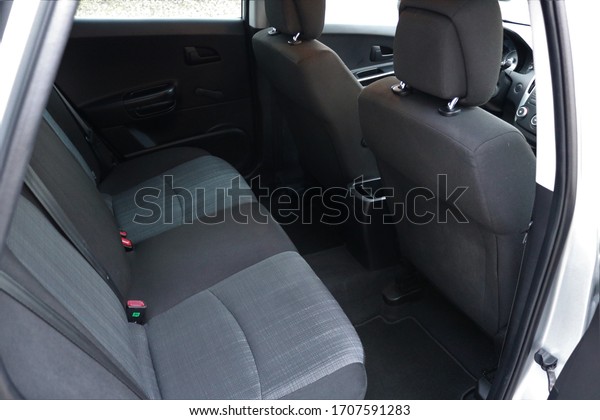 Rear seats of a car
interior.