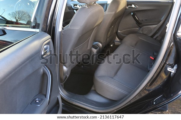 Rear seats of car
interior.