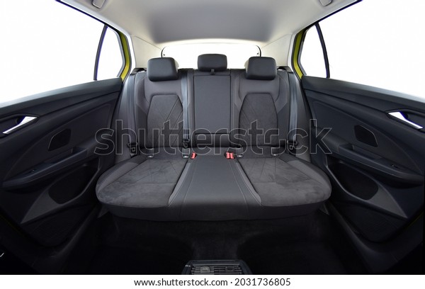 Rear seats of a luxury\
passenger car