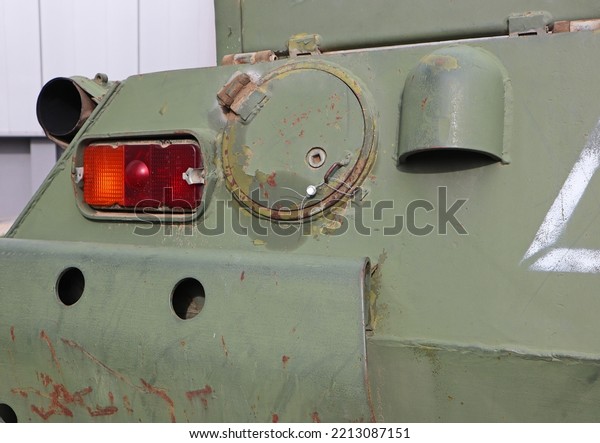 Rear side of a\
russian military land\
vehicle