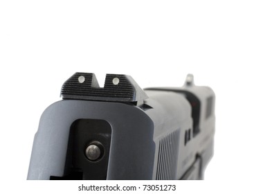 Rear Sights On A Handgun That Are Not Aligned With The Front