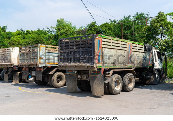 Rear\
truck parking in Bangkok, Thailand - 29 Sep\
2019