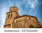 Rear view of the apse and tower of the church of El Salvador de Hellín, Albacete, Castilla la Mancha, Spain, in daylight