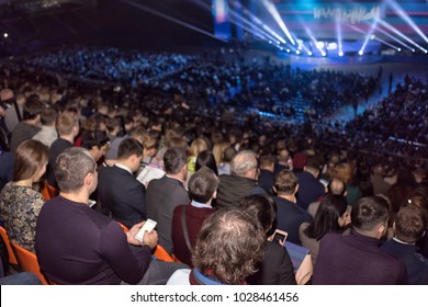 Rear View Of The Audience At The Business Conference