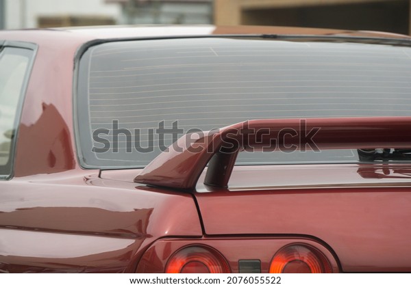 Rear view with big\
spoiler at Rear of car