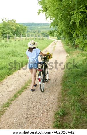 Similar – Image, Stock Photo Sunny woman with sunflower