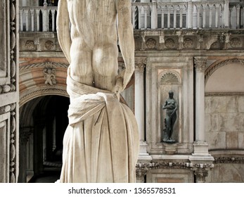 A Rear View Of The Huge Statue Of The Roman God Mars By Jacopo Sansovino, Venice, Italy